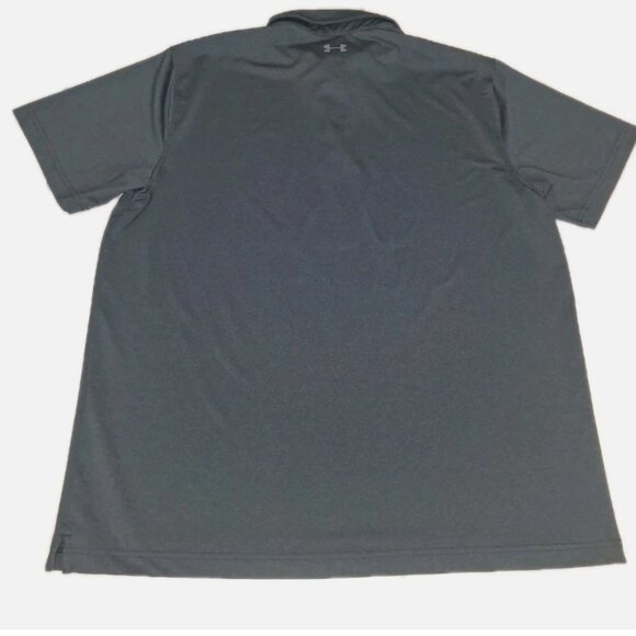 Under Armour Polo Shirt Mens XL Gray Short Sleeve Loose Fit Heatgear Performance - Picture 2 of 10